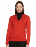 Qube By Fort Collins Women’S Synthetic Cardigan (Cardv02_Carrot_Medium)
