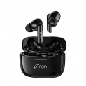 Ptron Bassbuds Duo New Bluetooth 5.1 Wireless Headphones, Stereo Audio, Touch Control Tws, Dual Hd Mic, Type-C Fast Charging, Ipx4 Water-Resistant, Passive Noise Cancelling & Voice Assistant (Black)