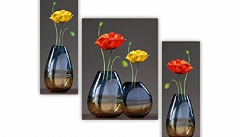 Saf 6 Mm Mdf Uv Textured Multi Effect Floral Paintings Frame – Sanfjm32427 (Multicolour, 12 Inch X 18 Inch) – Set Of 3