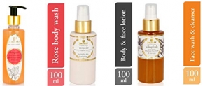 Just Herbs Body Lotion, Shatpatri Wild Indian Rose Gentle Body Wash And Silk Splash Neem-Orange Rehydrant Ayurvedic Face Wash