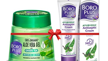 Boroplus Aloe Vera Gel Green Tea, 200Ml Jar + Antiseptic Cream, 120Ml
