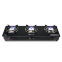 Lifelong Llgs930 Manual Ignition, High Efficiency 3 Burner Gas Stove With Toughened Glass Top, Isi Certified, For Lpg Use (1 Year Warranty, Doorstep Service, Black)