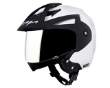 Vega Crux Open Face White Helmet With Clear Visor And Extra Mercury Visor-M