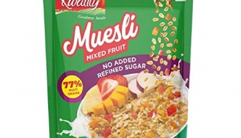 Kwality Crunchy Muesli Mixed Fruit, Zero Cholesterol And Trans Fat- No Added Refined Sugar, No Added Artificial Flavor And Color, Super Saver Pack (700G, Pack Of 1)