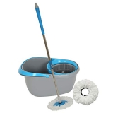 Frestol Plastic Mop +2 Refill+Rod – Grey/Blue