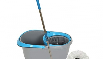 Frestol Plastic Mop +2 Refill+Rod – Grey/Blue