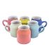 Anwaliya Arche Series Ceramic Tea Cups, 175 Ml, Set Of 6, Matt Black (Inner Color May Vary)