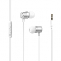 Promate Noise Isolating Earphone, Universal In-Ear Earphones With Mic Wired Headset Magnetic Stereo Headset, Volume Control, 3.5Mm (White)