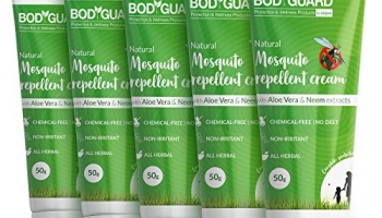 Bodyguard Natural Mosquito Repellent Cream With Aloe Vera And Neem Extracts – 50 G (Pack Of 5)