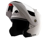 Vega Crux White Helmet With Clear Visor And Extra Mercury Visor-M