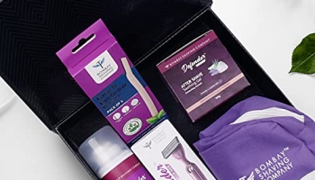 Bombae Grooming Kit For Women | Complete Gift Kit With Defender For Her Razor, Face Razor, Shaving Foam & Face Moisturiser | Karwachauth Grooming Kit For Women