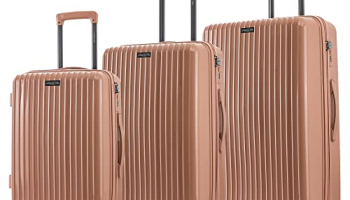Nasher Miles Pondicherry Hard-Side Polypropylene Luggage Set Of 3 Rose Gold Trolley Bags (55, 65 & 75 Cm)