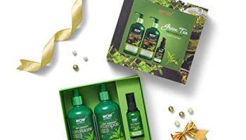 Wow Skin Science Green Tea Restoring Gift Kit For Men & Women | Premium Luxury Gift Set | Valentine’S Day Gift Kit For Him & Her | Skin & Hair Care | Shampoo, Conditioner, Face Serum | Combo Pack Of 3