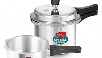 Pigeon By Stovekraft 12708 Aluminium Pressure Cooker Combo, Outer Lid, Without Induction Base (2 Litre And 3 Litre, Silver)