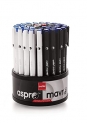 Cello Aspro Mavro Ball Pen Set (Bulk Pack Of 50 Pens With Stand- Assorted)