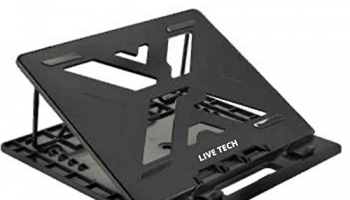 Live Tech Breeze Cooling Pad In View Laptop Stand With 7 Adjustment Levels For Laptops Up To 15.6 Inches,12 Inch,13 Inch, 14.1 Inch (Black)