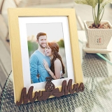 Art Street – Mr & Mrs Table Photo Frame Beige And Brown For Valentine Day(Photo Size 6X8) Photo Gift/Love Gift/Valentine Gift