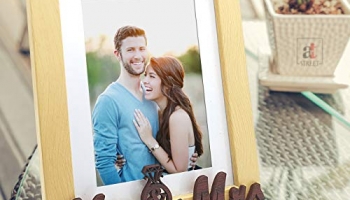 Art Street – Mr & Mrs Table Photo Frame Beige And Brown For Valentine Day(Photo Size 6X8) Photo Gift/Love Gift/Valentine Gift