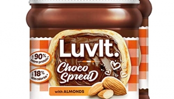 Luvit Choco Spread With Almond | Smooth & Delicious | 90% More Protein | Best For Chocolate Bread, Cakes, Shakes, Dosa, Roti | Pack Of 2 – 310G Each