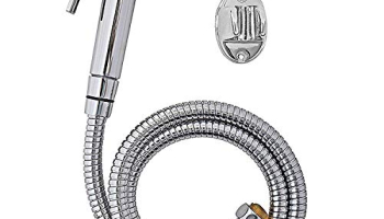 Sbd Safari Abs Plastic Health Faucet Gun With Flexible Stainless Steel Hose Tube And Pvc Holder, Chrome Finished (Perfect For Average Water Pressure)