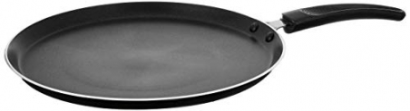 Cresta Induction & Gas Stove Compatible Aluminium Flat Tawa, 28Cm, Black, Standard
