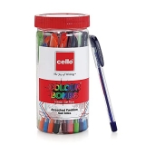 Cello Colour Bomb Gel Pens | 10 Vivid Ink Colours | Jar Of 25 Units | Writing Pens For Students And Professionals | Gel Pens For Writing  | Coloured Gel Pens Pens
