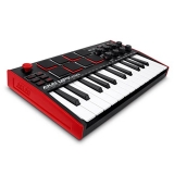 Akai Professional Mpk Mini Mk3 25 Key Usb Midi Keyboard Controller With 8 Backlit Drum Pads, 8 Knobs And Music Production Software Included, Red&Black Mpkminimkiii