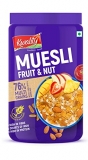 Kwality Muesli Crunchy Fruit N Nut, Multigrain, High In Fibre, Iron And Protein Jar, 1 Kg