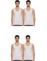 Lux Cozi Men’S Cotton Vest (Pack Of 4) (8904209874160_Cozi_Glo_Wh_75_White)