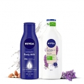 Nivea Naturally Good, Natural Lavender Body Lotion, 200 Ml And Nivea Nourishing Lotion Body Milk, 200Ml