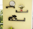 Home Sparkle Engineered Wood Wall Shelves | 3 Set Decorative Wall Mounted Shelves | Perfect For Decorating Your Living Room, Bedroom And Wall Hanging Bookshelves (Black)