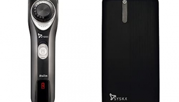 Syska Tp7526 Combos – Ht750 90Mins Run Time Beard Trimmer (Black Silver) And 10000 Mah Power Bank (10 W, Fast Charging) (Black, Lithium Polymer)