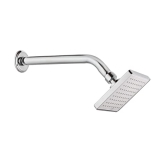 Ruhe® Alpha Overhead Shower | Abs 5 X 5 Inches Alpha Overhead Shower With 12″ Inches Arm And Wall Flange | (Chrome Finish)