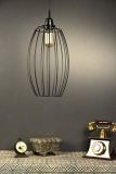 Tu Casa Hg-25 Metal Wire Pendent Light Iron Holder Type E-27 Size 12X8X32″-(Bulb Not Included)