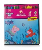 Cello Colourup Peppa Pig Colouring Kit 12 Sketch Pens, 12 Plastic Crayons, Peppa Pig Stencil Hobby Stationery For Kids And Art Lovers (Cel1011937)