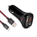Boat Dual Port Rapid Car Charger (Qualcomm Certified) With Quick Charge 3.0 + Free Micro Usb Cable – (Black)