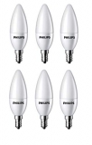 Philips 4-Watt 400-Lumen Frosted Candle E14 Base (Cool White, Pack Of 6) – Decorative, Ambience For Chandeliers, Wall Lights, Desk Lamps, Floor Lamps