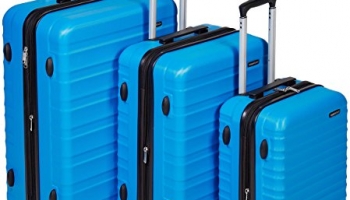 Amazonbasics Set Of 3 (55 Cm + 68 Cm + 78 Cm) Light Blue Hardsided Trolley