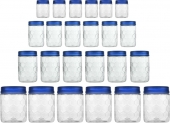 Milton Hexa Pet Jar  – 270 Ml, 665 Ml, 1240 Ml, 1850 Ml Plastic Grocery Container(Pack Of 24, Blue, Clear)