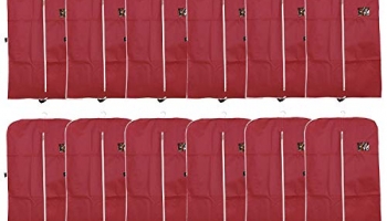 Kuber Industries 12 Piece Non Woven Coat/Blazer Cover, Maroon