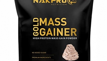 Nakpro Gold Mass Gainer | High Protein & High Calorie | 21G Protein, 68G Carbs | Added Vitamins, Minerals & Creatine | Easy Mixing, Easy Digesting Mass Gainer Powder For Men & Women | 5 Kgs (1 Kg*5 Nos) Cream Chocolate Flavour (50 Servings)