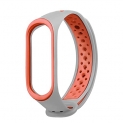 Humble Premium Soft Silicone Mi Band 4 Strap Waterproof Compatible With Xiaomi Mi Band 4 & Mi Band 3 Strap, Soft Silicone Air-Hole Replacement Wristbands (Grey & Orange)