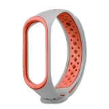 Humble Premium Soft Silicone Mi Band 4 Strap Waterproof Compatible With Xiaomi Mi Band 4 & Mi Band 3 Strap, Soft Silicone Air-Hole Replacement Wristbands (Grey & Orange)