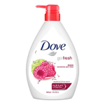 Dove Renewing Raspberry Body Wash With Lime Pump Bottle | Go Fresh Nourishing Shower Gel | Gentle & Mild Body Cleanser For Nourished & Smooth Skin, 1L