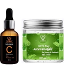 Leubon Vitamin C Serum With Hyaluronic For Healthy And Clear Skin (30 Ml) Aloe Vera Gel For Face Skin & Hair (200 Gm ) (230 G)