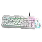 Zebronics Zeb-Transformer Usb Gaming Keyboard And Mouse Set (Usb, Braided Cable) White With Silver