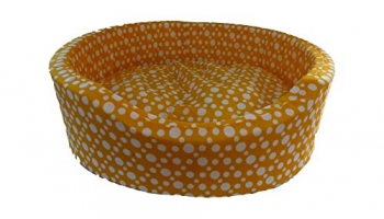 Choostix Bed, Dog & Cat Epe Foam Basket, Royal Round, Ultra Soft, Polka Dot, Yellow, Medium, 900 Gram
