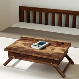Amazon Brand – Solimo Lablab Solid Sheesham Wood Foldable Laptop Table (Natural Finish)