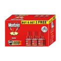 Mortein Mosquito Repellent Refills – Pack Of 6 (Buy 4, Get 2 Promo) | 100% Protection Against Dengue, Fits All Standard Machines