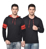 Vimal Jonney Men’S Classic Fit Hooded T-Shirt (Set Of 2) (T_12_Blk_10_Blk_0002-Xl_Multicolored_X-Large)